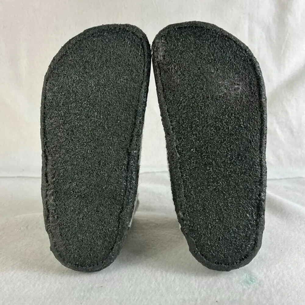 BIRKENSTOCK Shoes Slippers Kids 11 Andermatt Shearling Light Grey Wool Felt